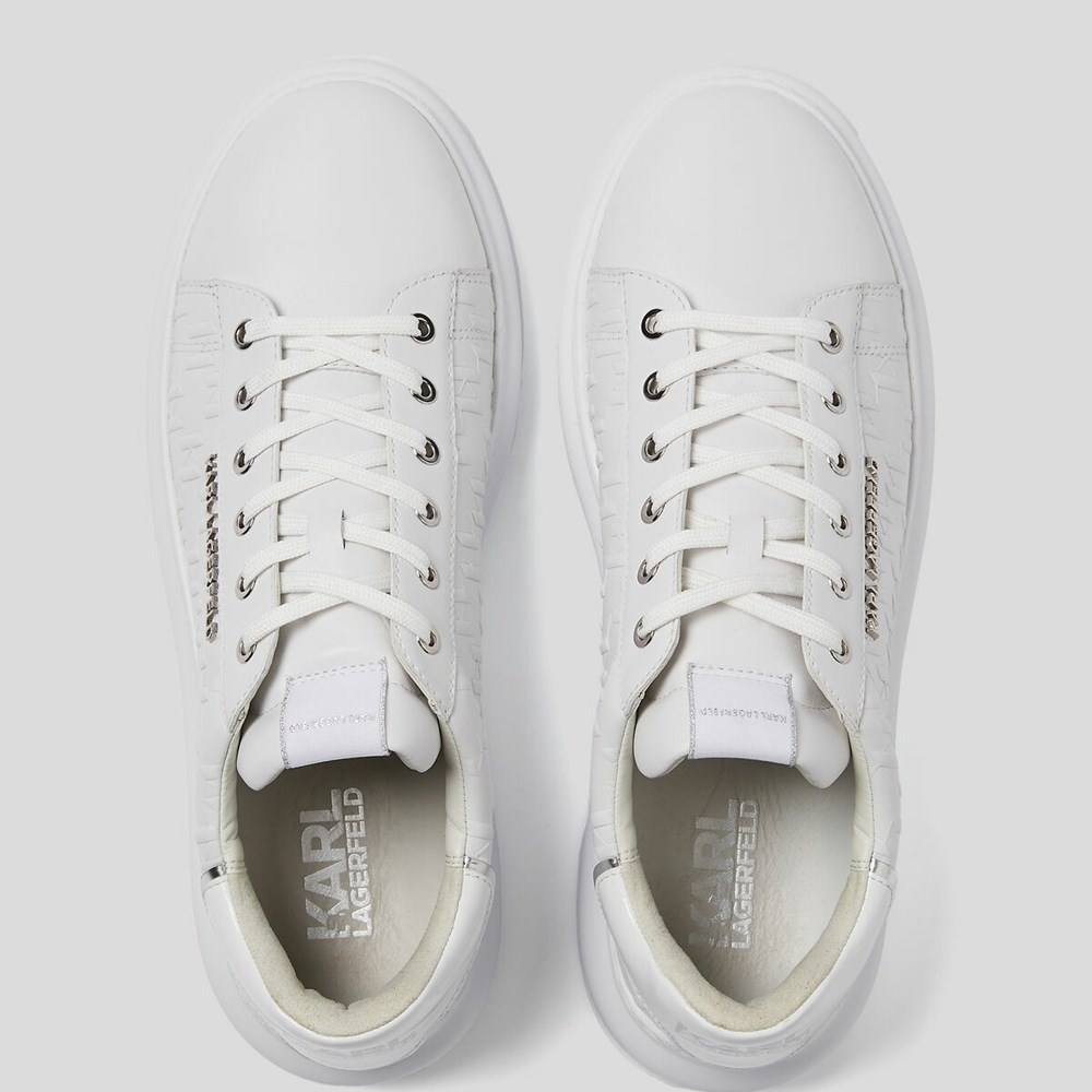 White Men's Karl Lagerfeld K/Monogram Kapri Sneakers | TH349IYZR