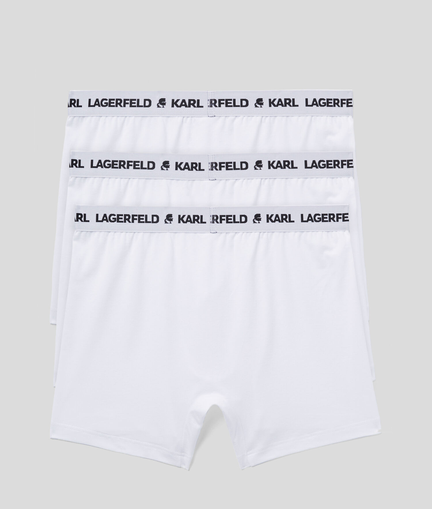 White Men's Karl Lagerfeld Karl Logo Monochrome Trunks - 3 Pack Underwear | TH861FXSH