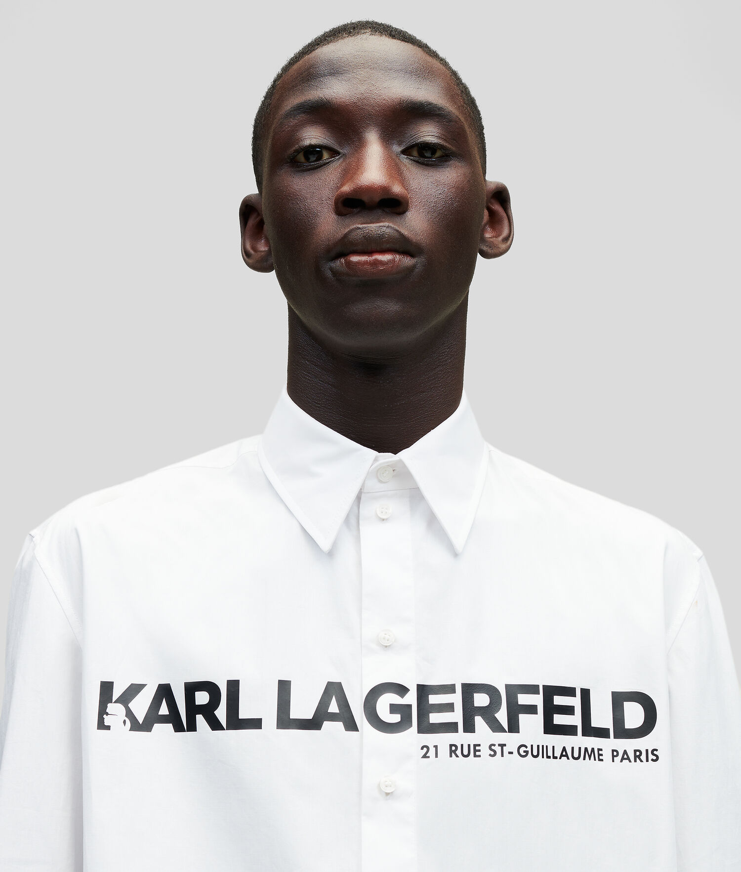 White Men\'s Karl Lagerfeld Karl Logo Poplin Shirts | TH381LSTX