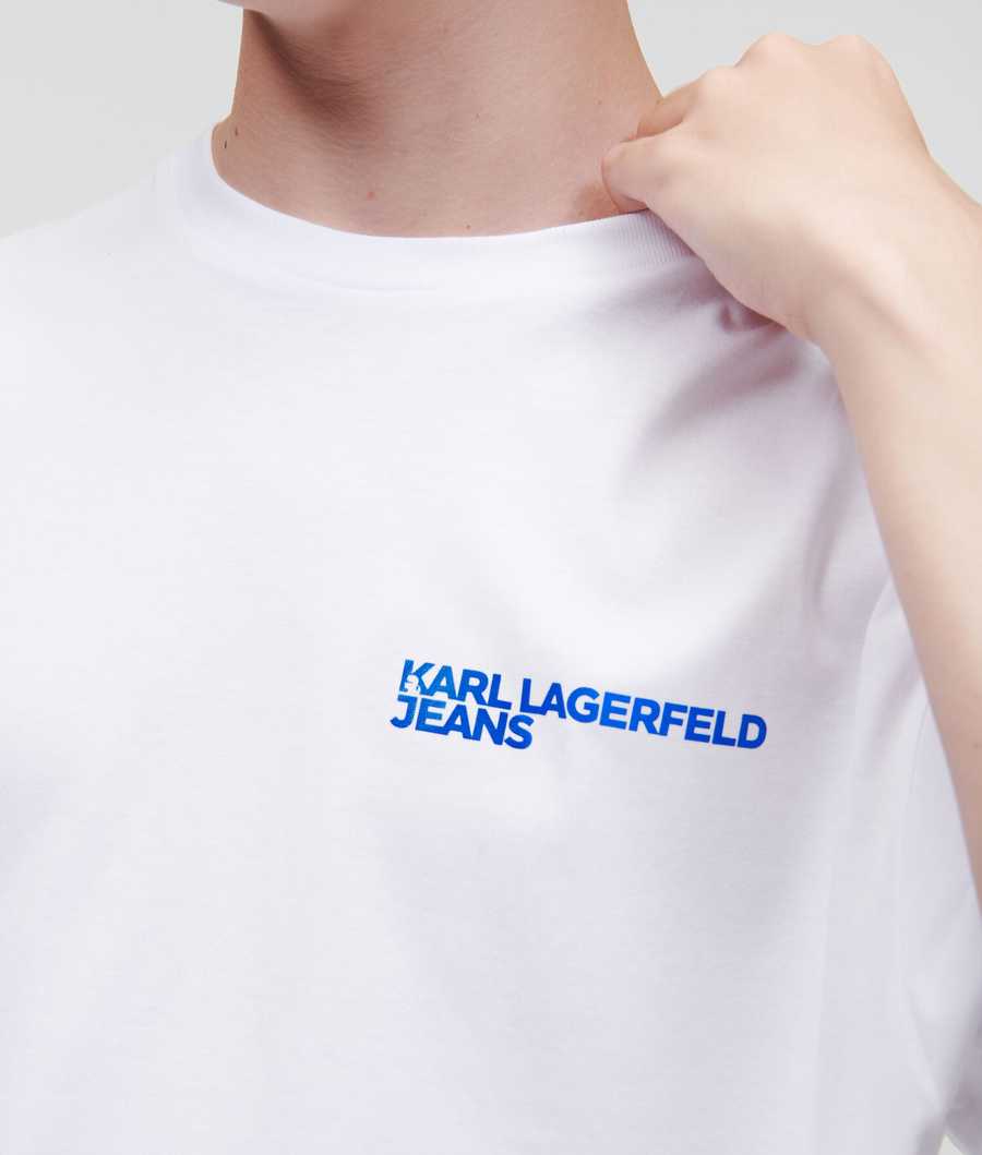 White Men's Karl Lagerfeld Klj Box Logo T-Shirts | TH360MCXU