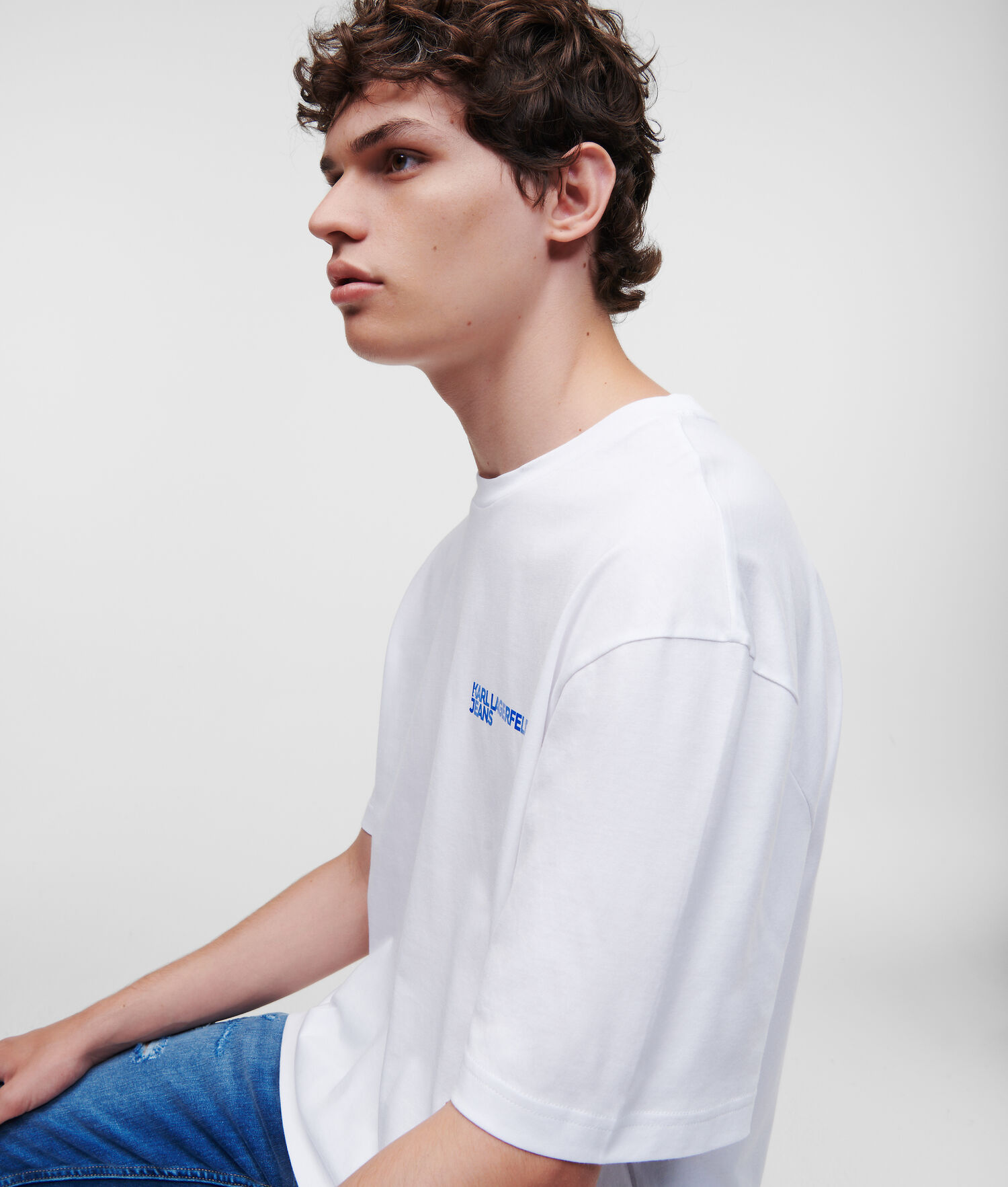 White Men's Karl Lagerfeld Klj Box Logo T-Shirts | TH360MCXU