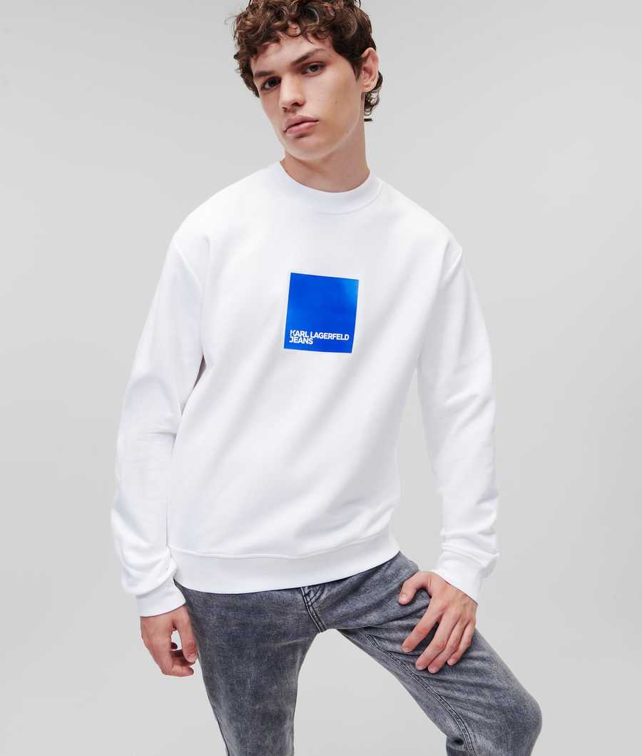 White Men's Karl Lagerfeld Klj Sweatshirts | TH126INCZ