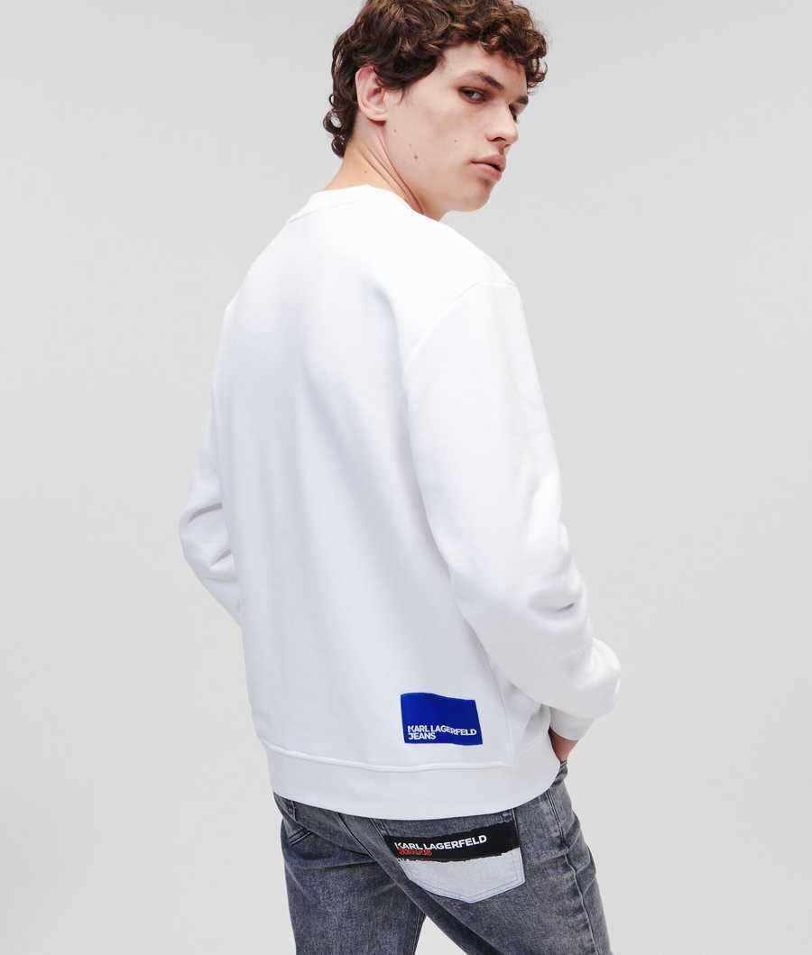 White Men's Karl Lagerfeld Klj Sweatshirts | TH126INCZ