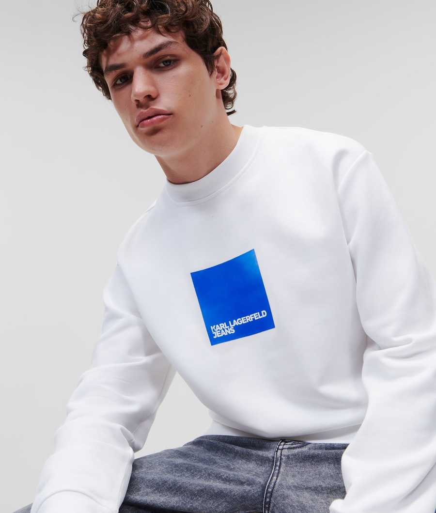 White Men's Karl Lagerfeld Klj Sweatshirts | TH126INCZ