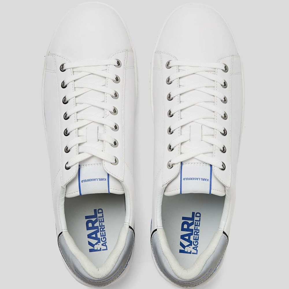 White Men's Karl Lagerfeld Kupsole Iii Reflekt Logo Sneakers | TH548OPUT