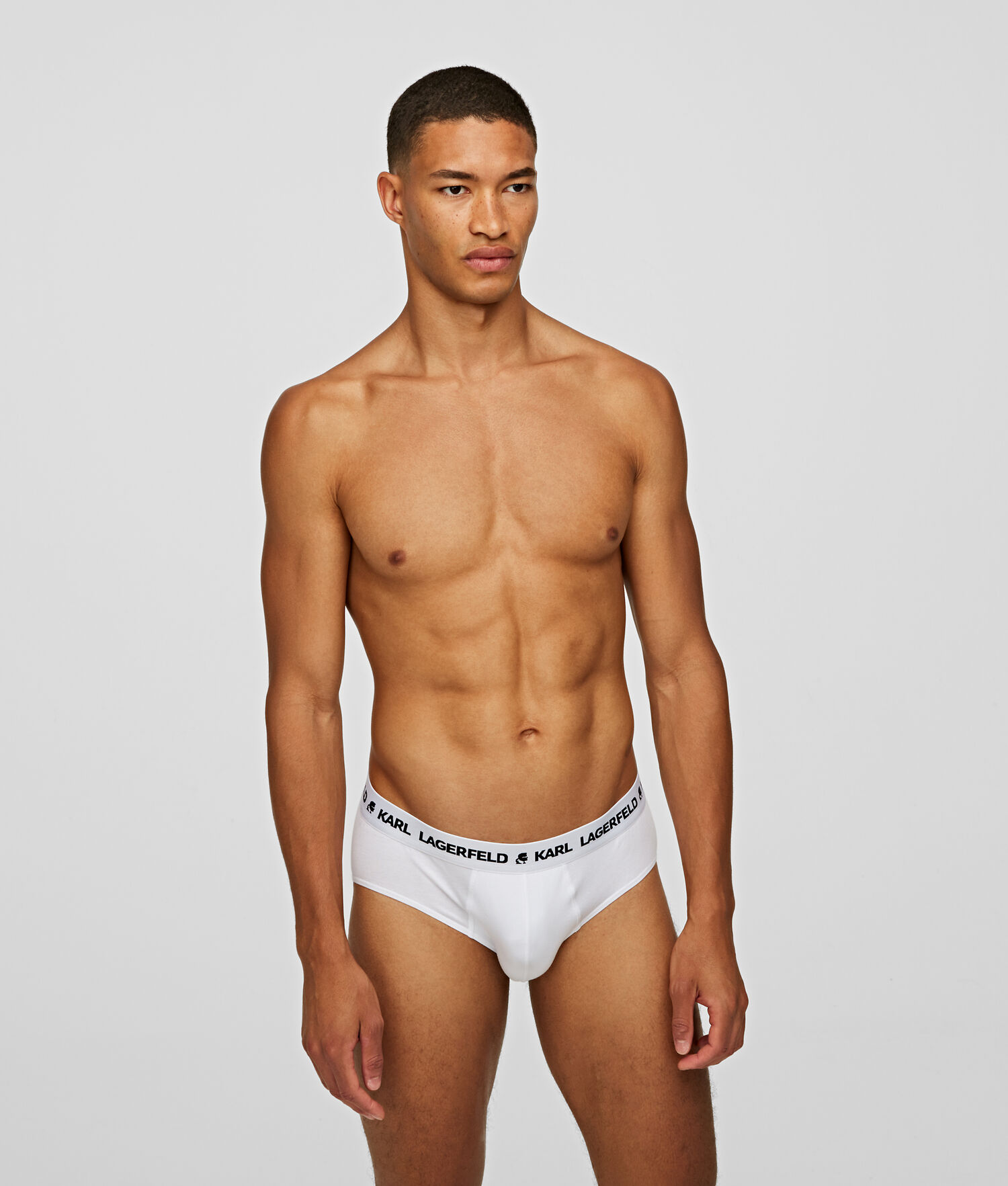 White Men's Karl Lagerfeld Logo Briefs 3-pack Underwear | TH980WMLS