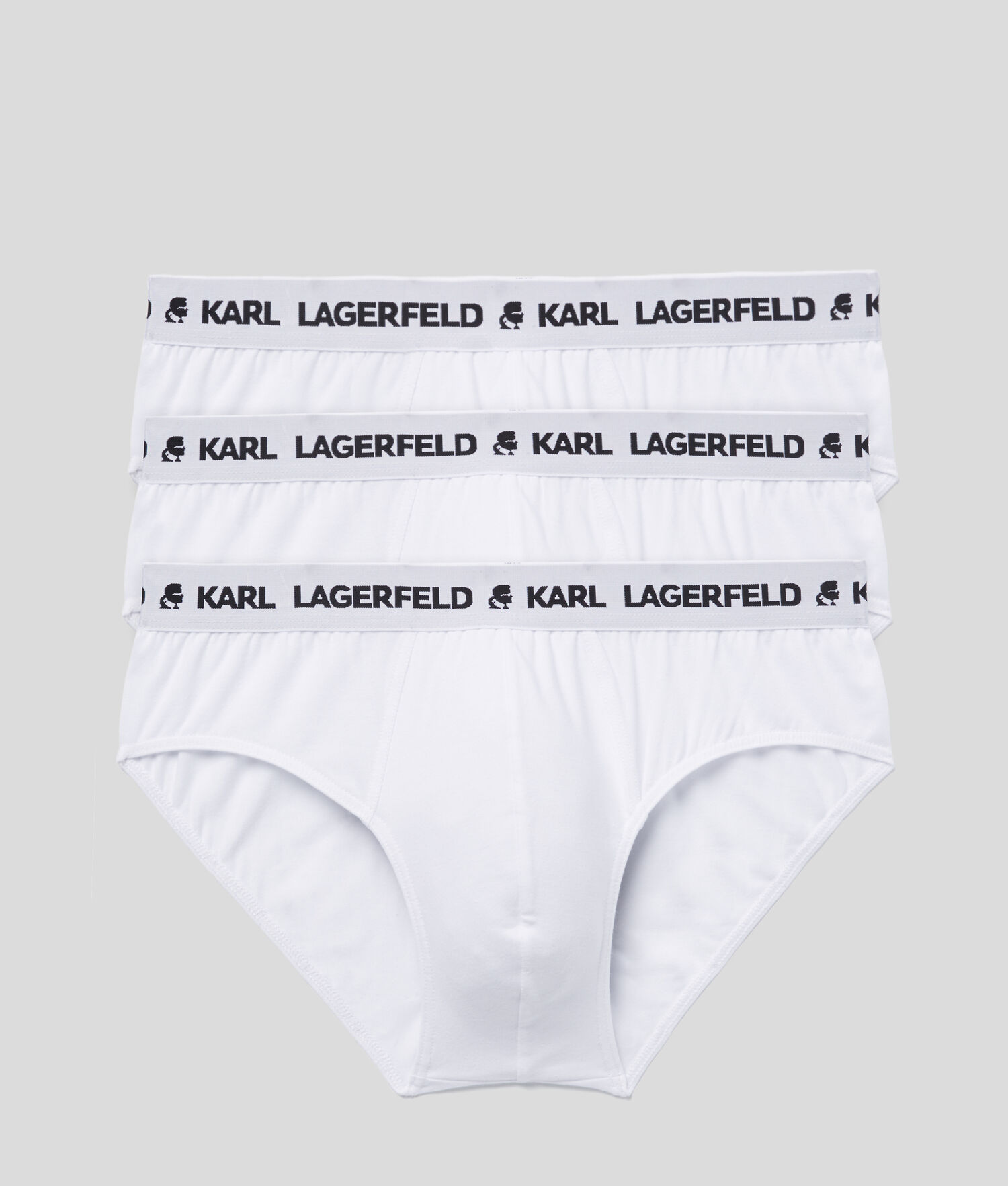 White Men\'s Karl Lagerfeld Logo Briefs 3-pack Underwear | TH980WMLS