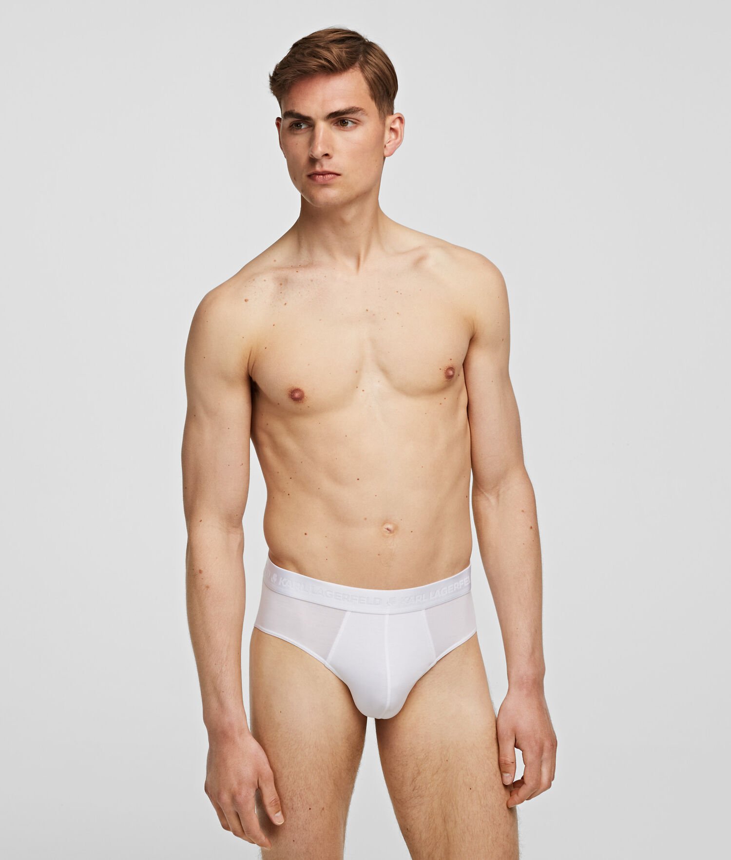 White Men's Karl Lagerfeld Premium Karl Logo Brief – 3 Pack Underwear | TH694JXAY