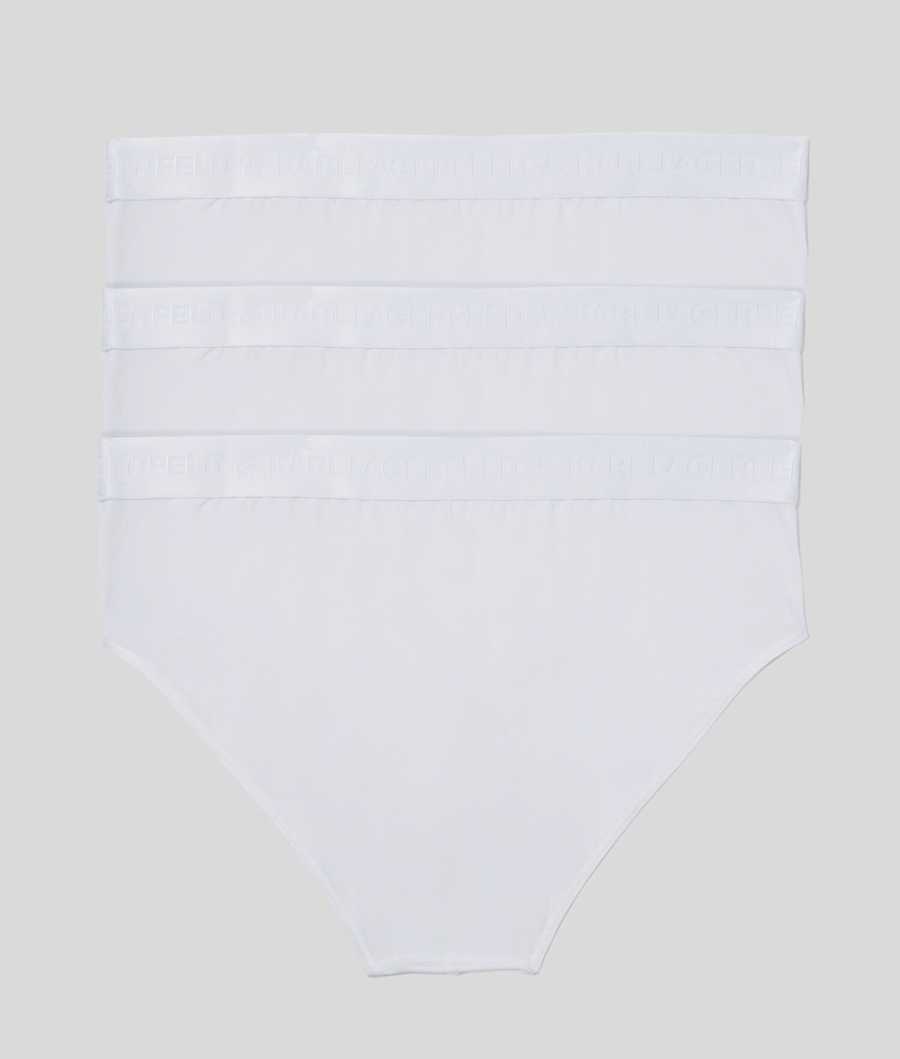 White Men's Karl Lagerfeld Premium Karl Logo Brief – 3 Pack Underwear | TH694JXAY