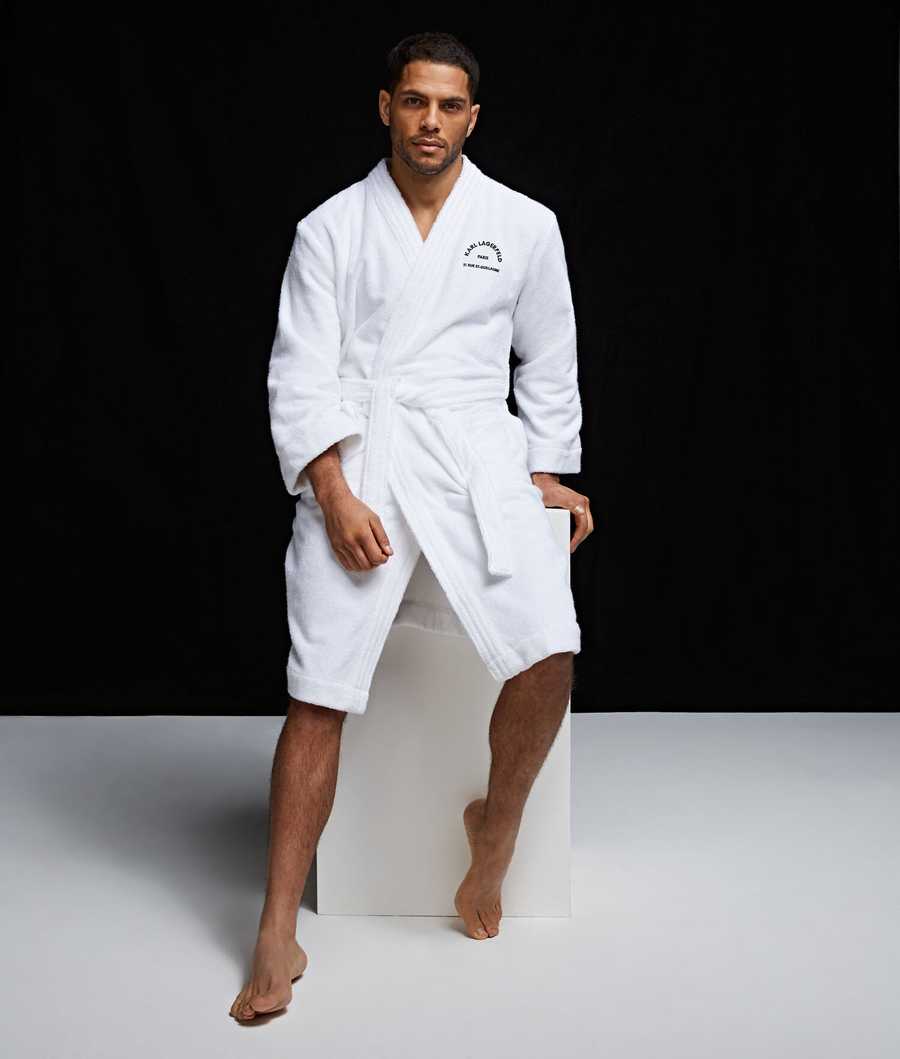 White Men's Karl Lagerfeld Rue St-guillaume Bathrobe Loungewear | TH120AJWG