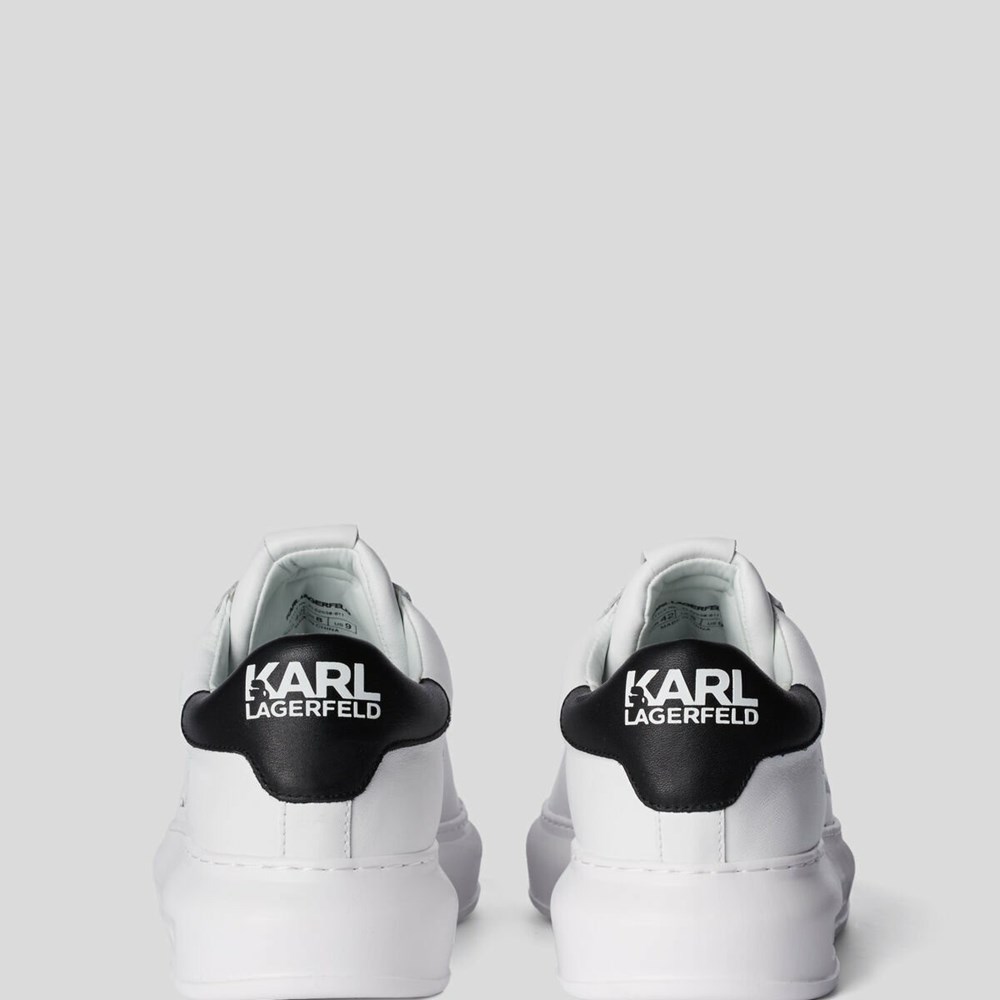 White Men's Karl Lagerfeld Rue St-guillaume Logo Kapri Sneakers | TH514PBVD