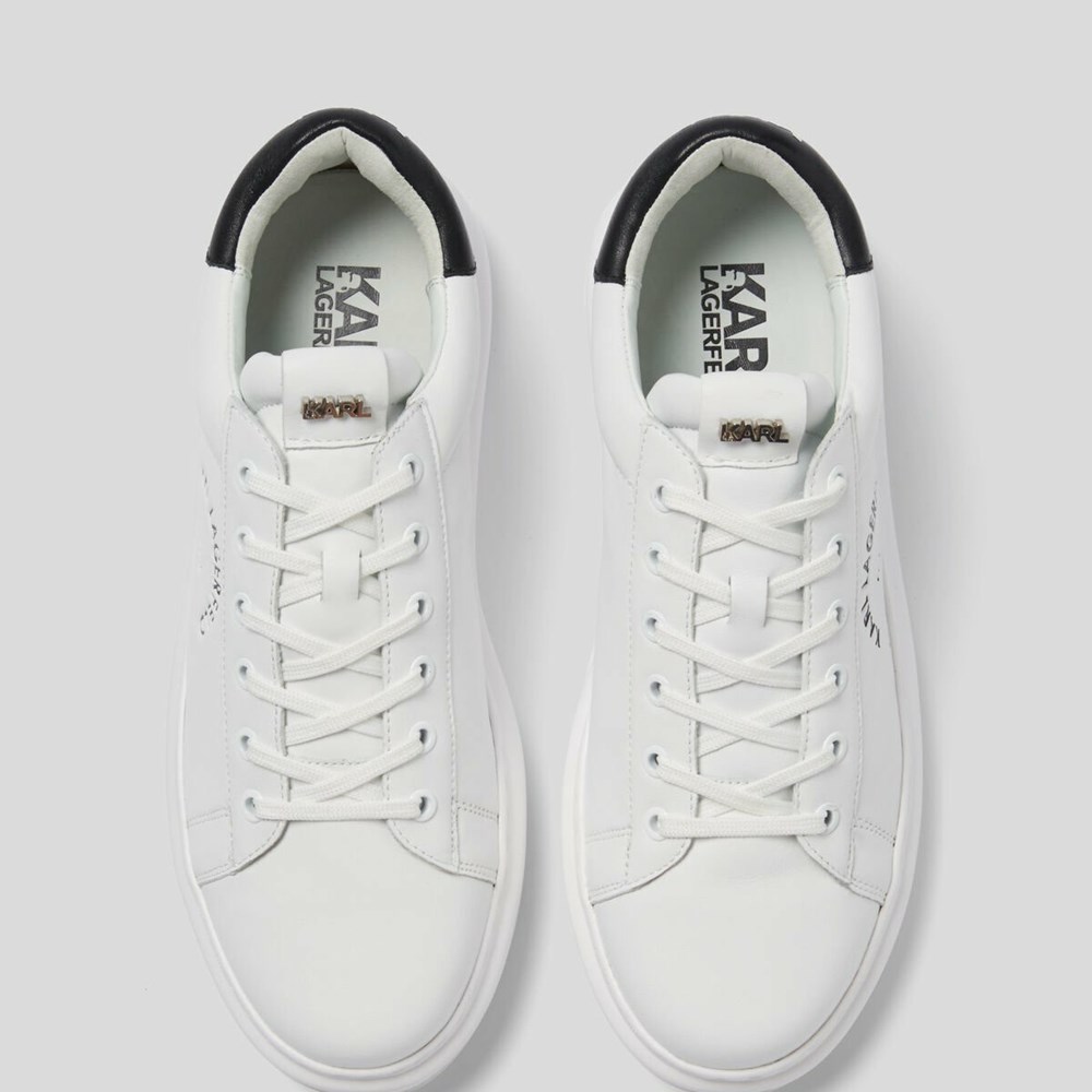 White Men's Karl Lagerfeld Rue St-guillaume Logo Kapri Sneakers | TH514PBVD