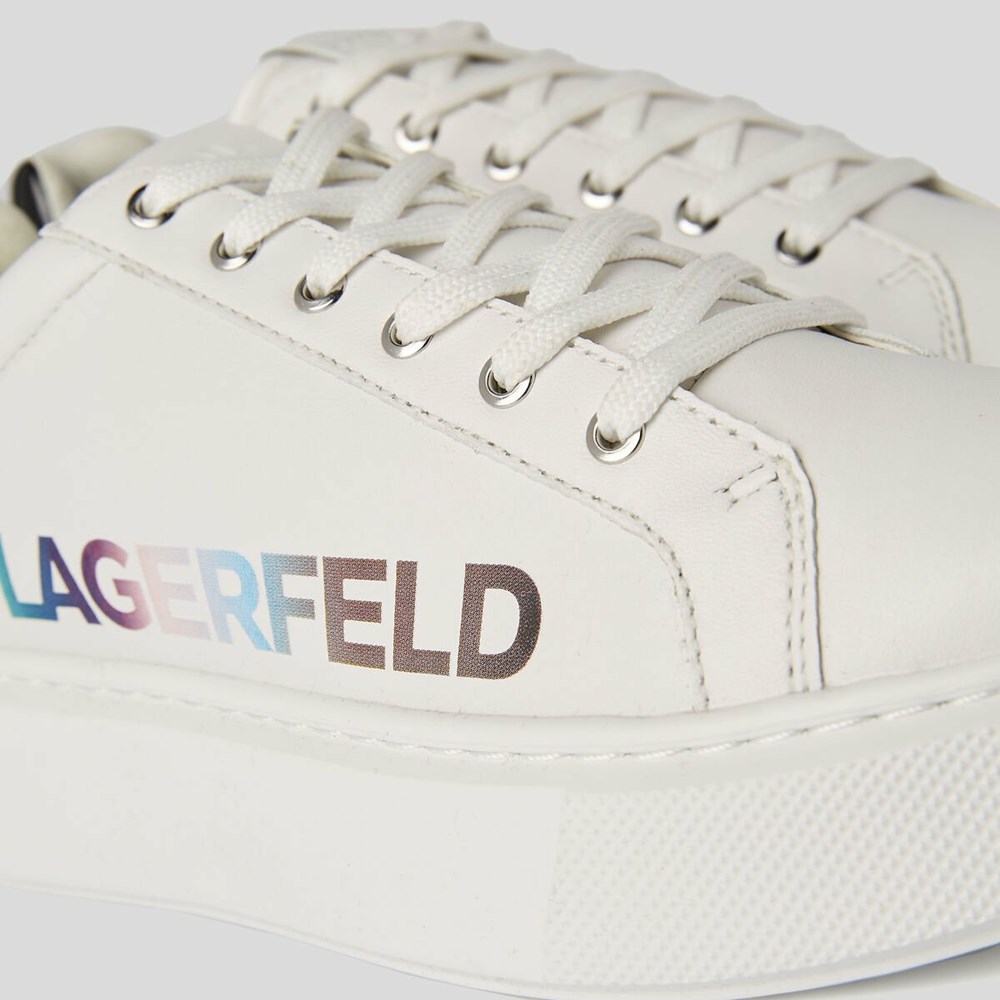 White / Multicolor Women's Karl Lagerfeld K/Love Maxi Kup Logo Sneakers | TH153PFLI