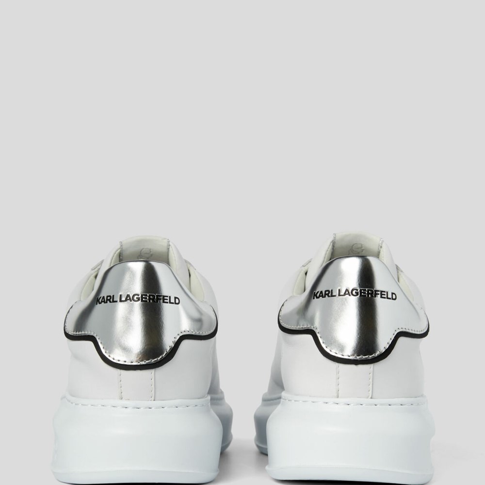 White / Silver Men's Karl Lagerfeld Kapri Karl Plexikonic Sneakers | TH984ULAD