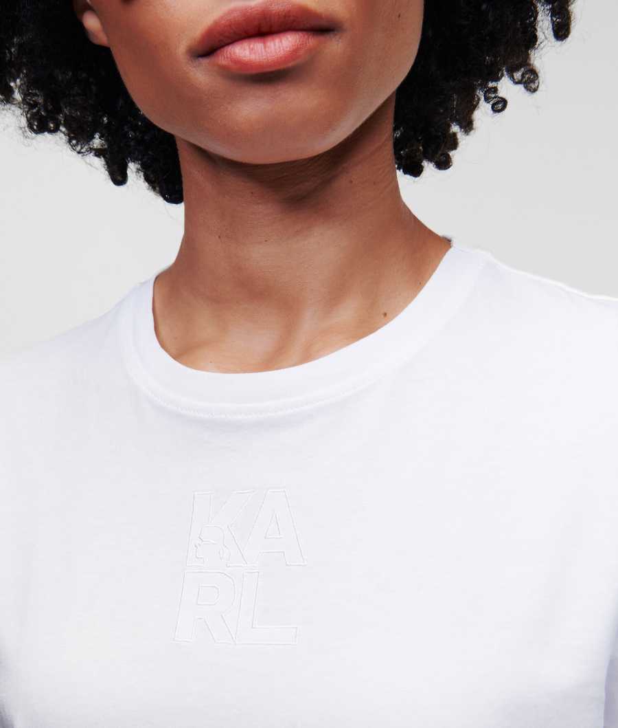 White Women's Karl Lagerfeld Athleisure T-Shirts | TH379KOIL