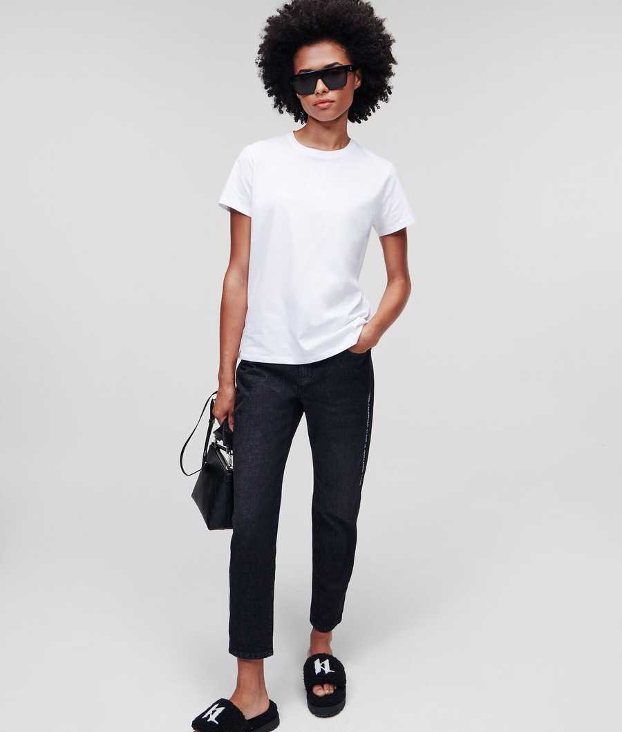 White Women's Karl Lagerfeld Athleisure T-Shirts | TH379KOIL