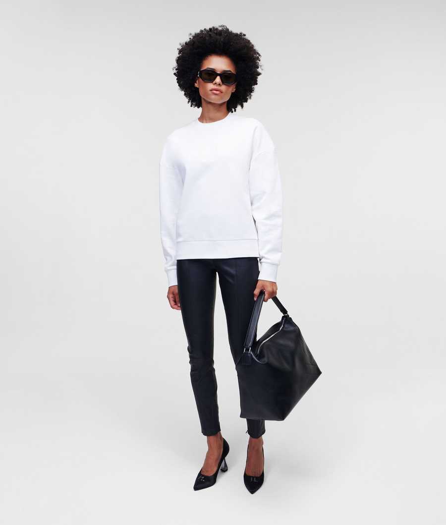 White Women's Karl Lagerfeld Athleisure Sweatshirts | TH691NJVI