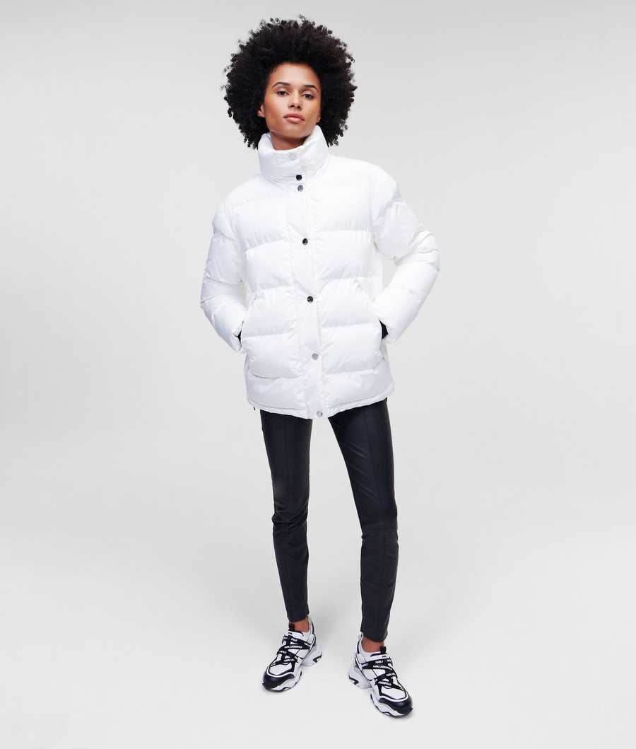 White Women's Karl Lagerfeld Athleisure Down Jackets | TH716KDFB