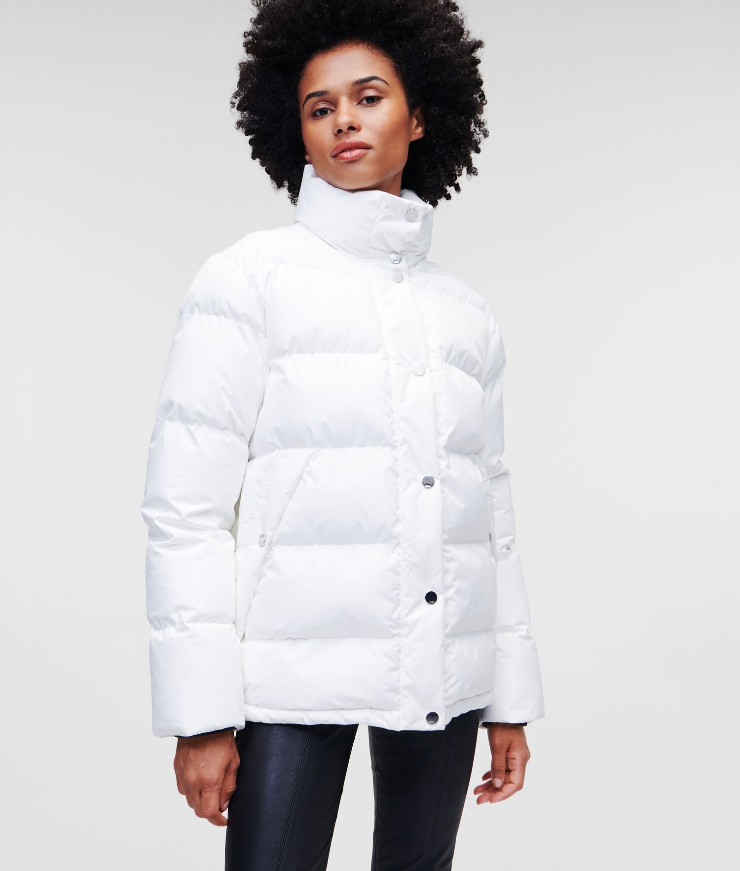 White Women\'s Karl Lagerfeld Athleisure Down Jackets | TH716KDFB