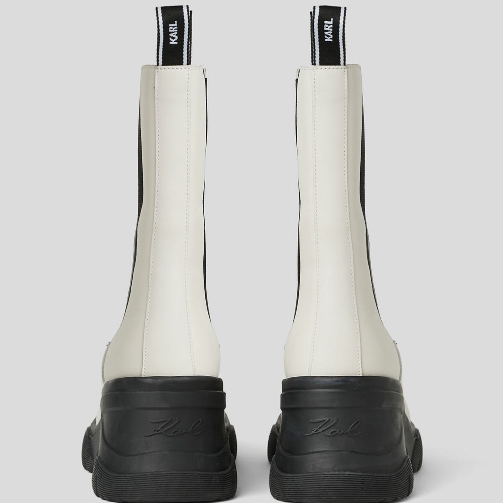 White Women's Karl Lagerfeld Bridger Midi Gore Boots | TH731WUCL