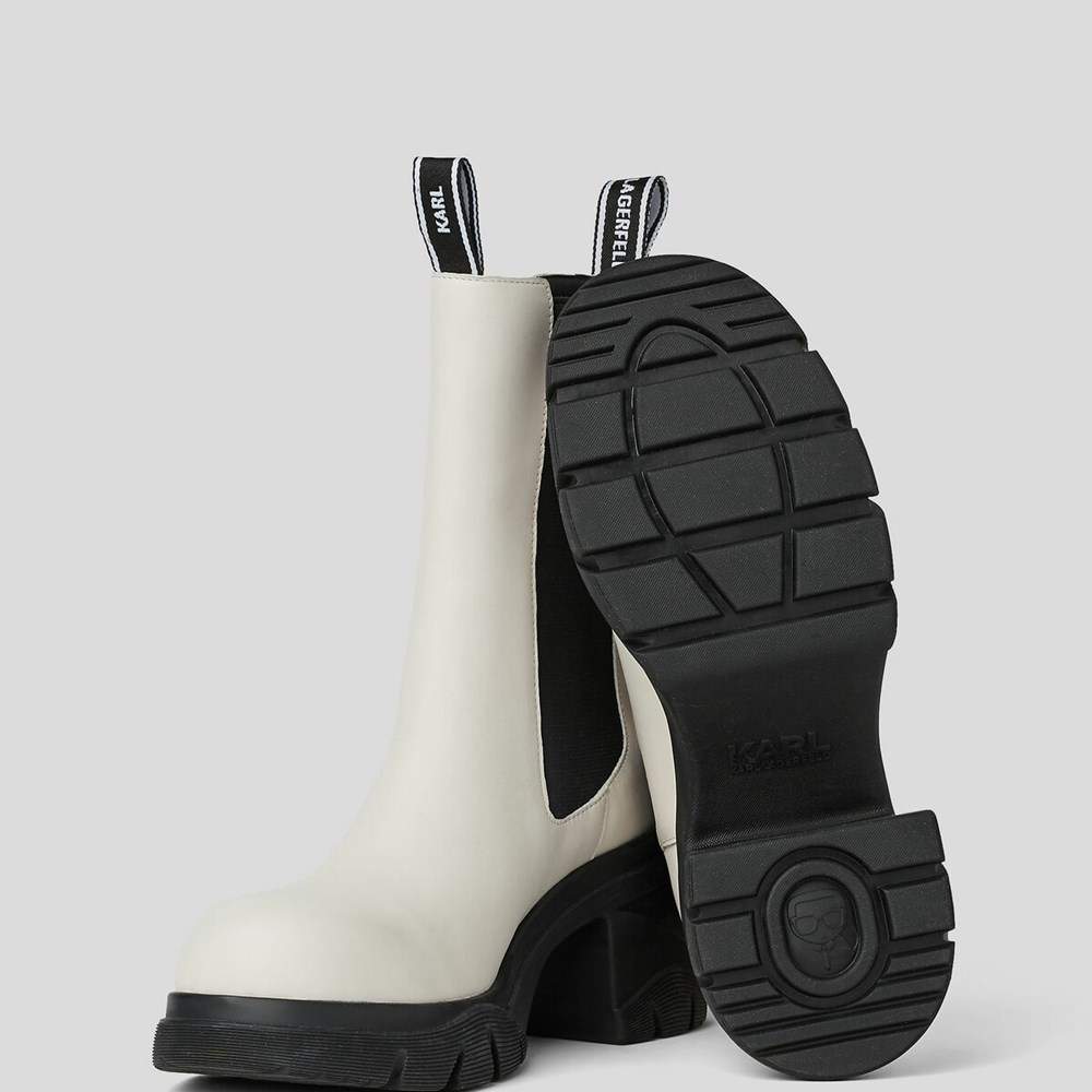 White Women's Karl Lagerfeld Bridger Midi Gore Boots | TH731WUCL