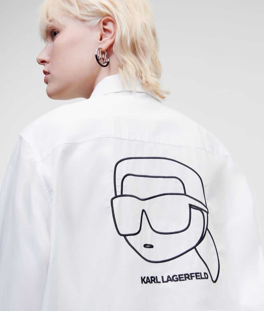 White Women's Karl Lagerfeld Ikonik 2.0 Blouses | TH042UQYR