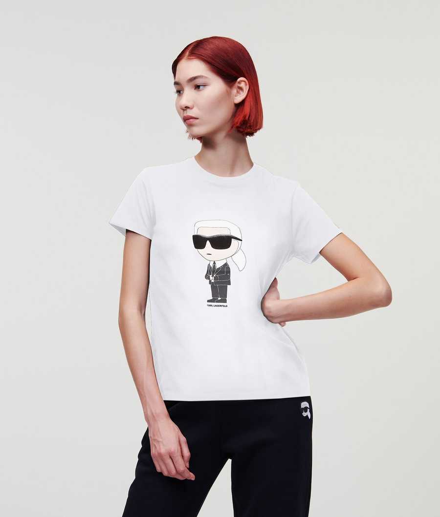 White Women's Karl Lagerfeld Ikonik 2.0 T-Shirts | TH267ANDP