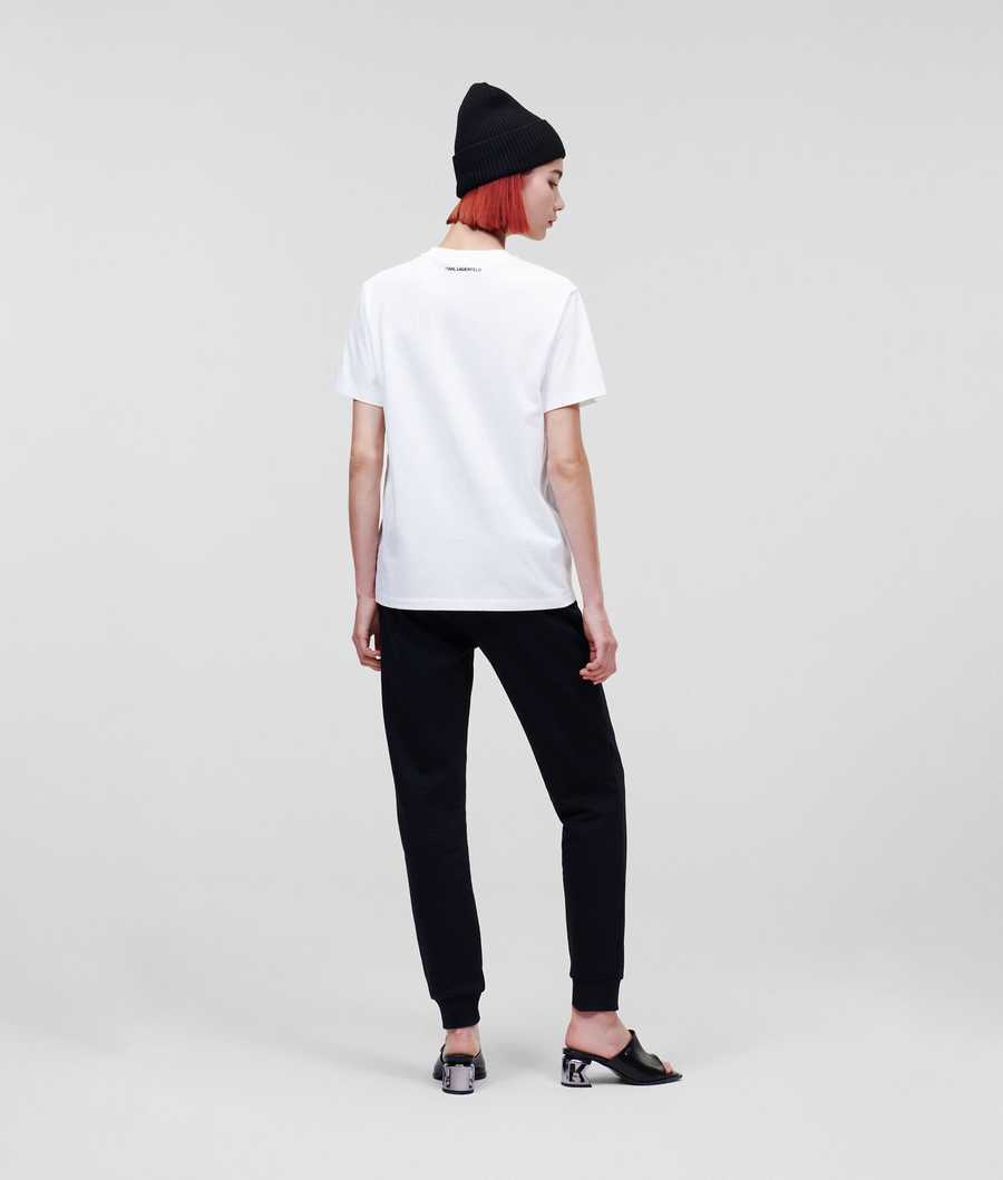 White Women's Karl Lagerfeld Ikonik 2.0 Oversized T-Shirts | TH594ZOGM