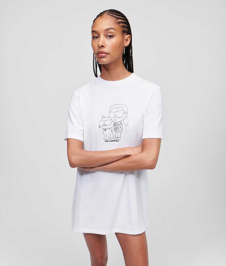 White Women\'s Karl Lagerfeld Ikonik 2.0 T-shirt Nightdress Loungewear | TH857WGAY