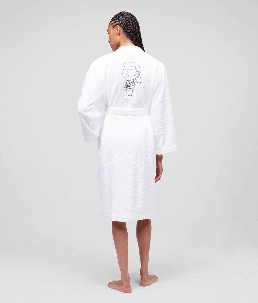 White Women's Karl Lagerfeld Ikonik 2.0 Bathrobe Loungewear | TH972CWXU