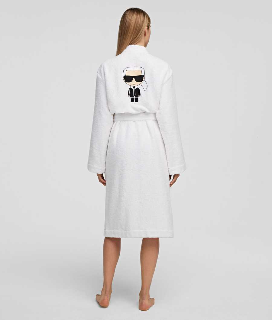 White Women's Karl Lagerfeld Ikonik Bathrobe Loungewear | TH239DWUC