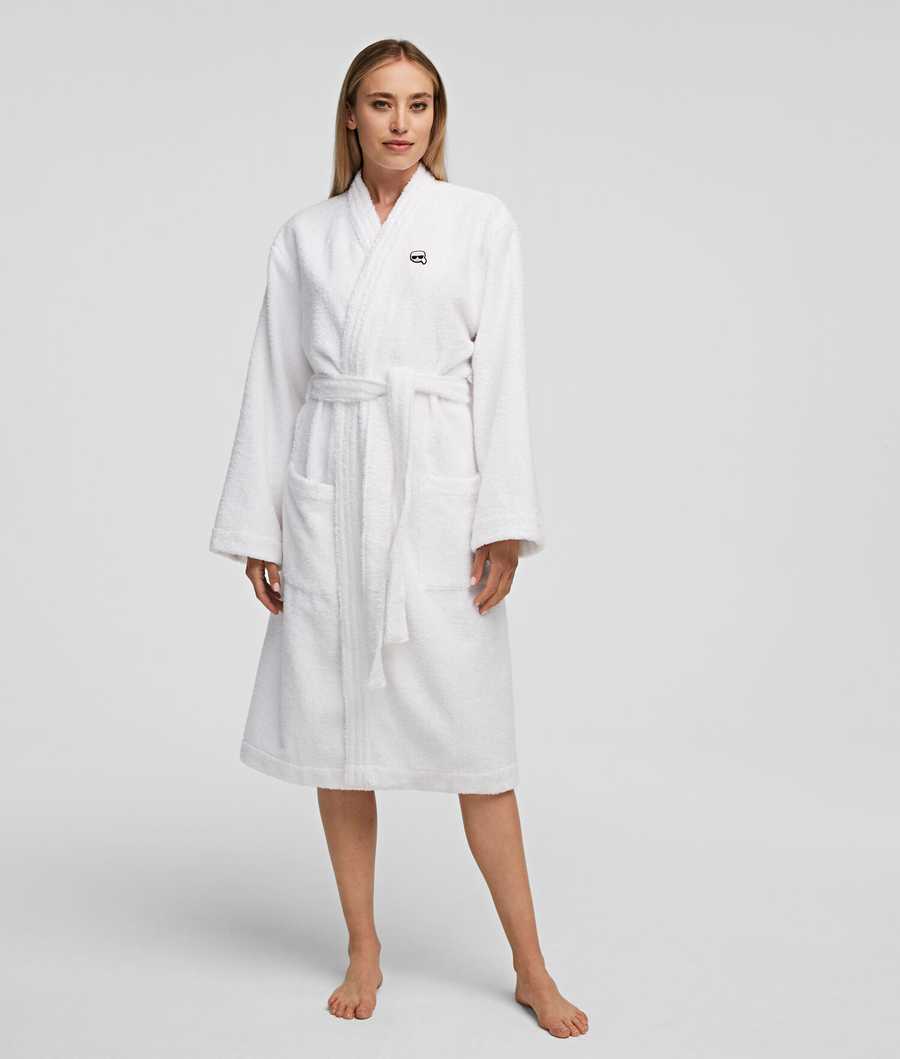 White Women\'s Karl Lagerfeld Ikonik Bathrobe Loungewear | TH239DWUC