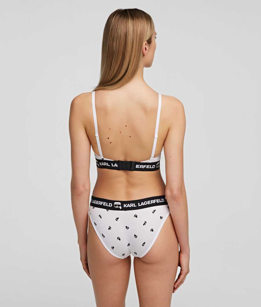 White Women's Karl Lagerfeld Ikonik Karl Peephole Bra Underwear | TH186QXGY