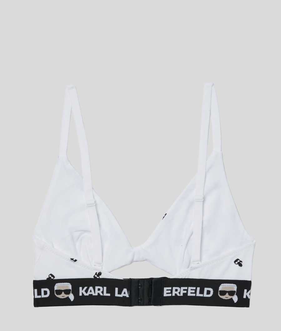 White Women's Karl Lagerfeld Ikonik Karl Peephole Bra Underwear | TH186QXGY