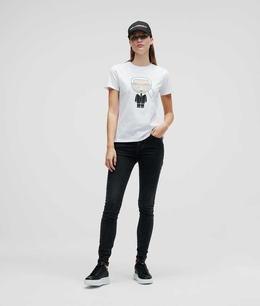 White Women's Karl Lagerfeld Ikonik Karl T-Shirts | TH302HBKQ