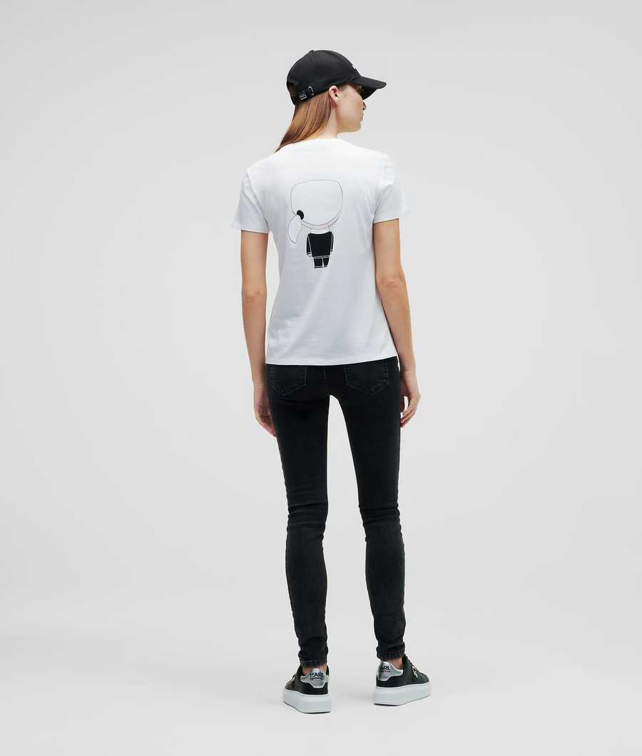 White Women's Karl Lagerfeld Ikonik Karl T-Shirts | TH302HBKQ