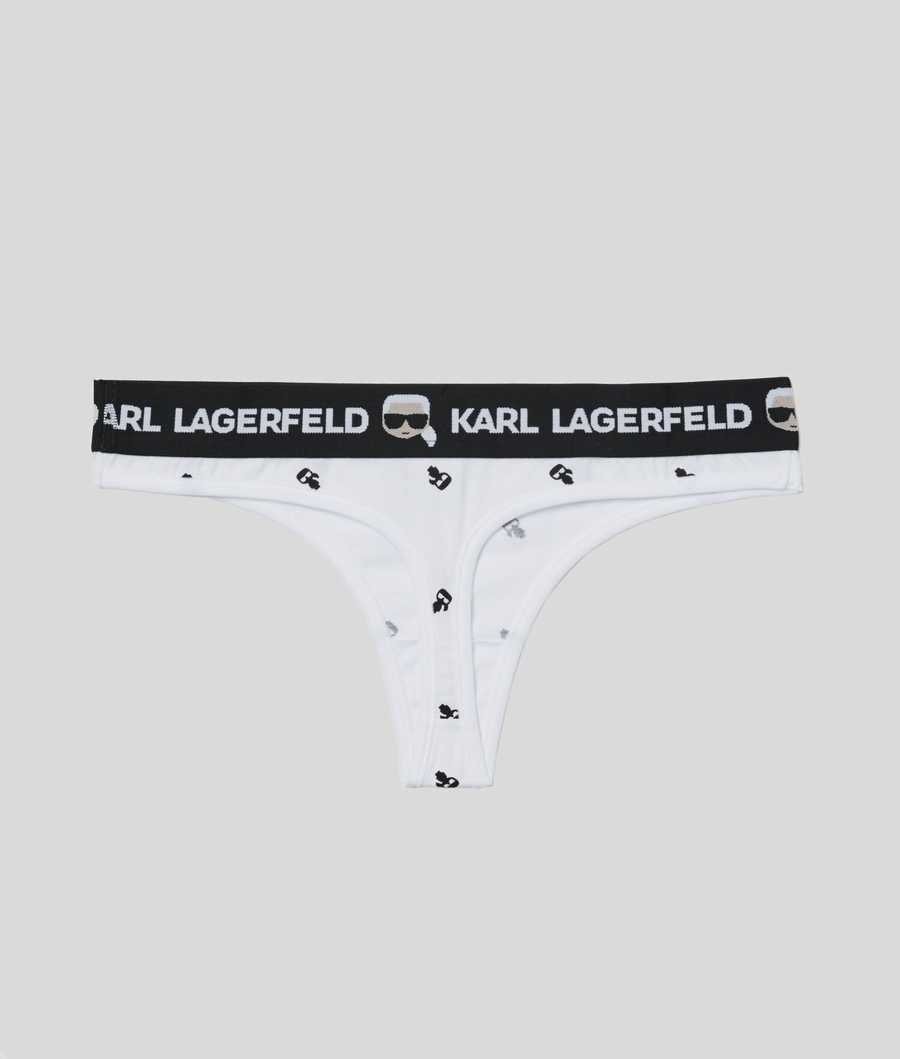 White Women's Karl Lagerfeld Ikonik Karl Thong Underwear | TH938CKOB