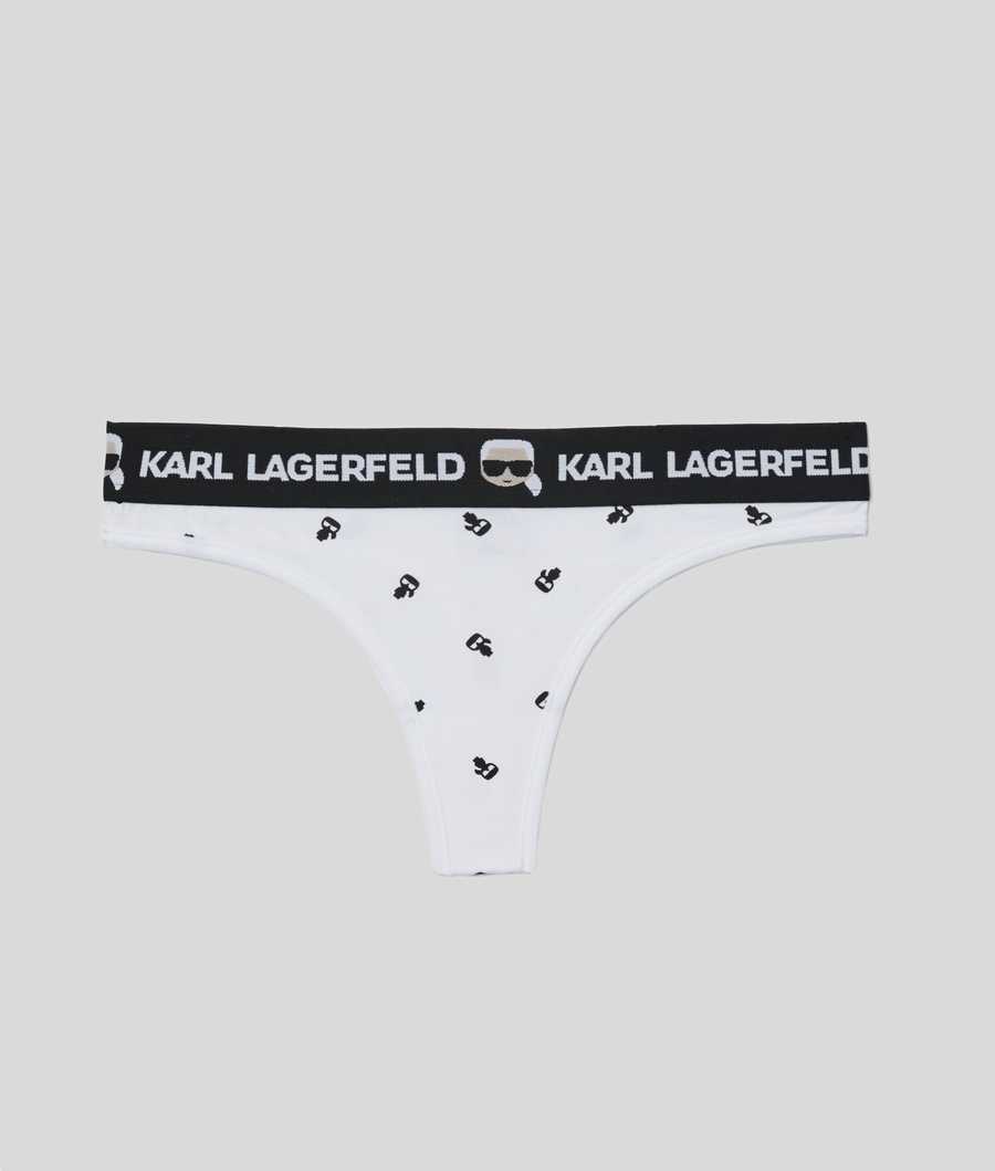 White Women\'s Karl Lagerfeld Ikonik Karl Thong Underwear | TH938CKOB