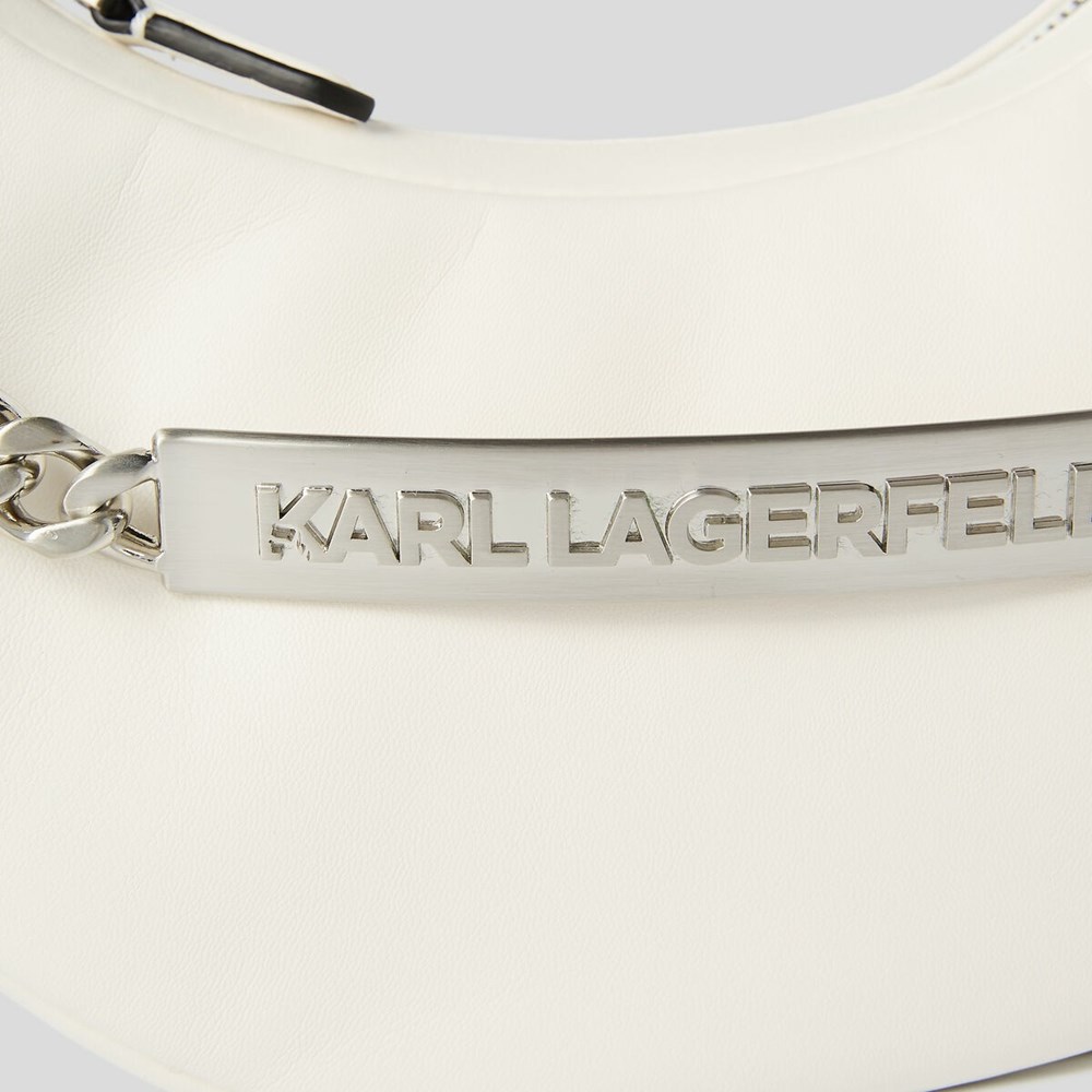 White Women's Karl Lagerfeld K/Id Half-moon Shoulder Bags | TH739ZCXO