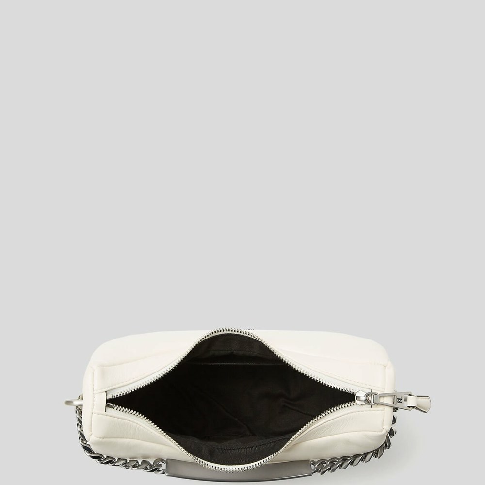 White Women's Karl Lagerfeld K/Id Half-moon Shoulder Bags | TH739ZCXO