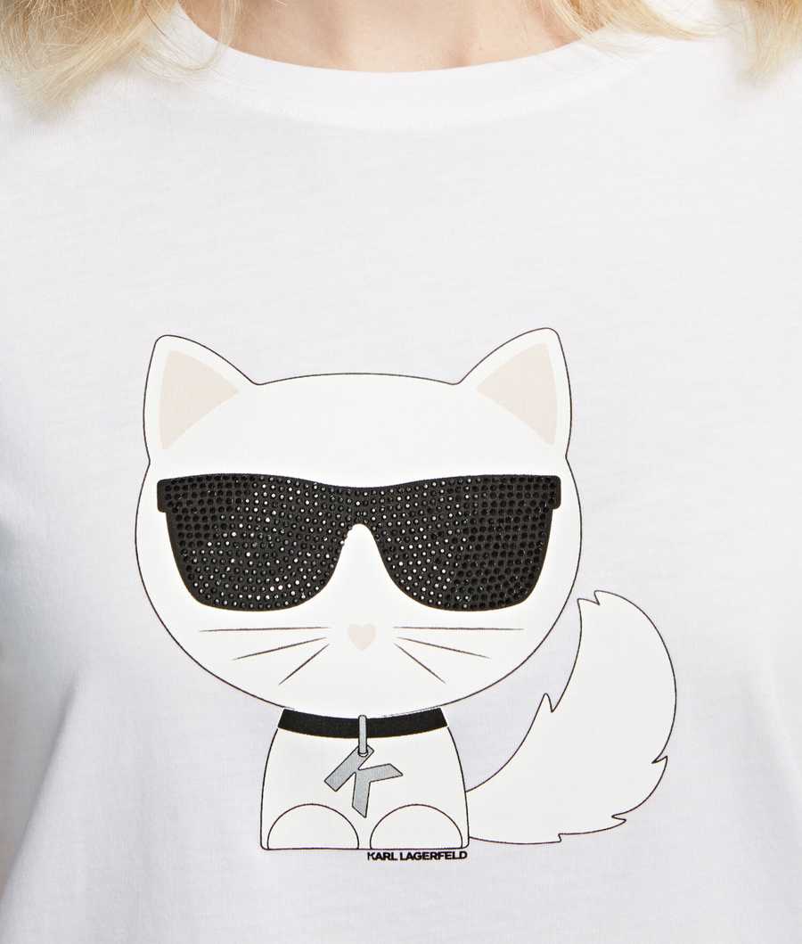 White Women's Karl Lagerfeld K/Ikonik Choupette T-Shirts | TH412NROQ