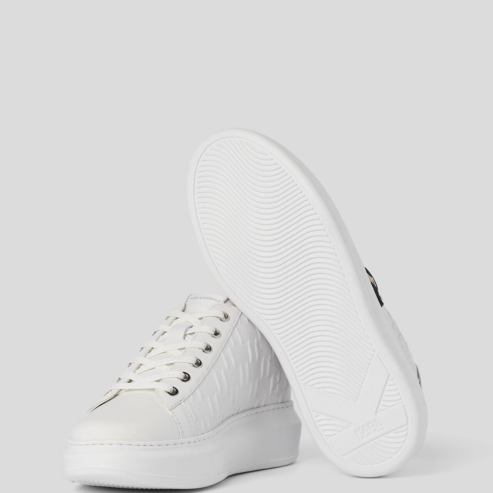 White Women's Karl Lagerfeld K/Ikonik Kapri Kl Monogram Sneakers | TH235NGEQ