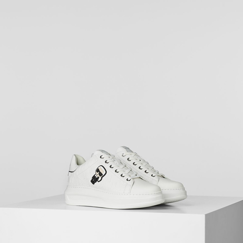 White Women\'s Karl Lagerfeld K/Ikonik Kapri Kl Monogram Sneakers | TH235NGEQ