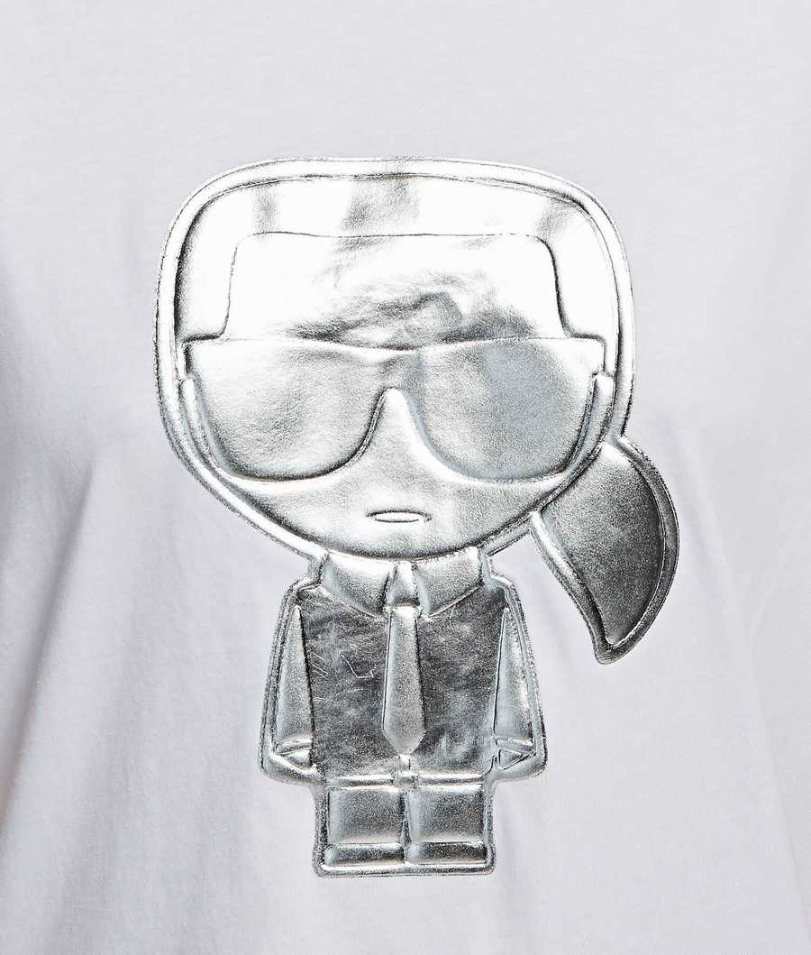 White Women's Karl Lagerfeld K/Ikonik Rhinestone T-Shirts | TH058IHAP