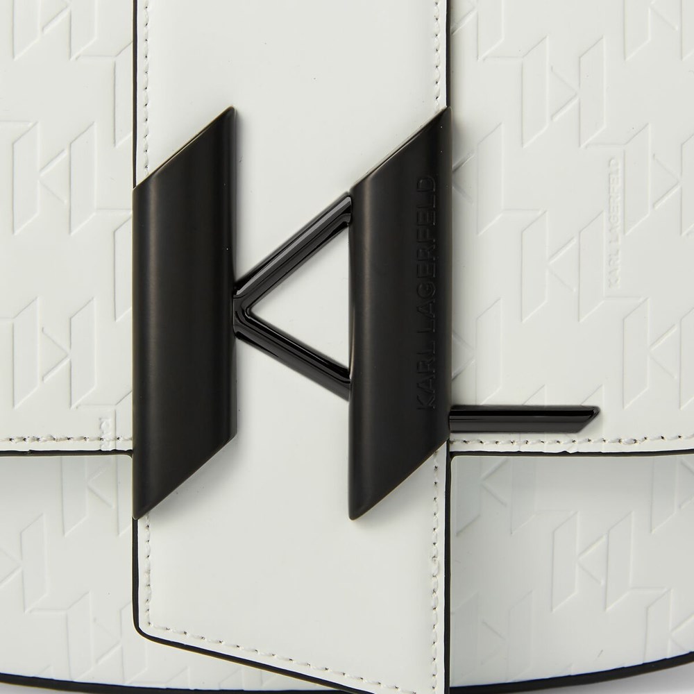 White Women's Karl Lagerfeld K/Saddle Monogram-embossed Shoulder Bags | TH285PNSJ