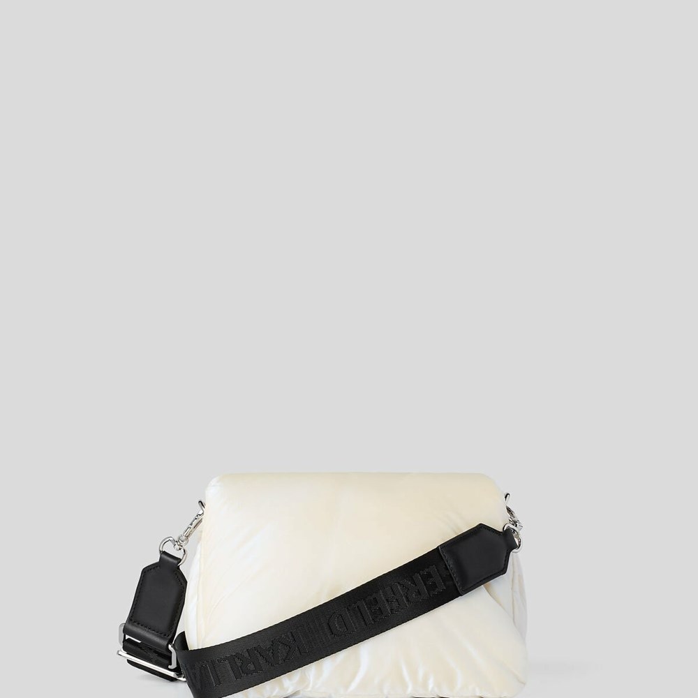 White Women's Karl Lagerfeld K/Signature Soft Shoulder Bags | TH321ROTV