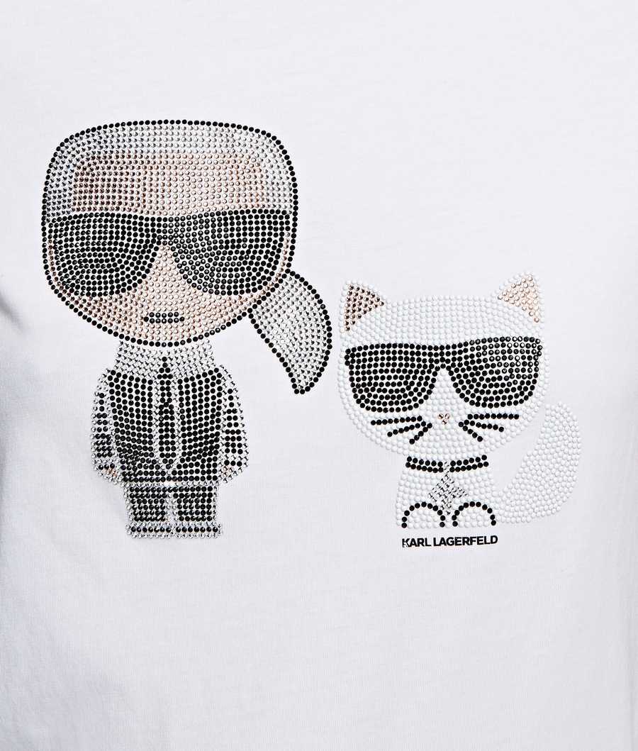 White Women's Karl Lagerfeld Karl & Choupette Ikonik Tee T-Shirts | TH871WMGX