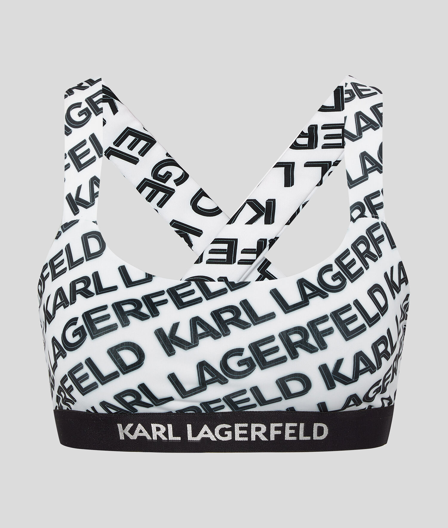 White Women's Karl Lagerfeld Karl Logo Crossover Beachwear | TH471DRBL