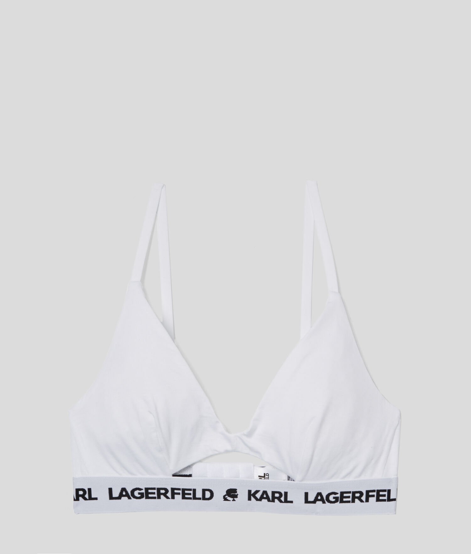 White Women's Karl Lagerfeld Karl Logo Peephole Bra Underwear | TH241JVZI