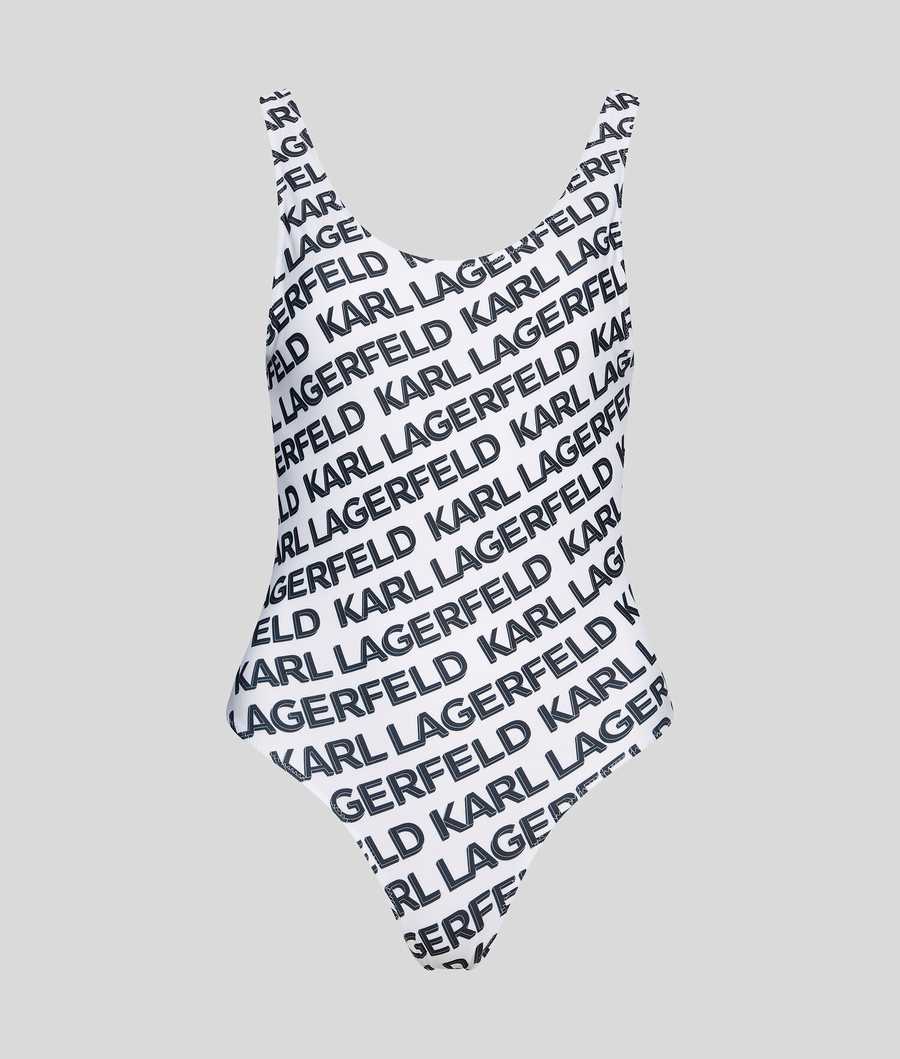 White Women's Karl Lagerfeld Karl Logo Swimsuits Beachwear | TH319LOPB